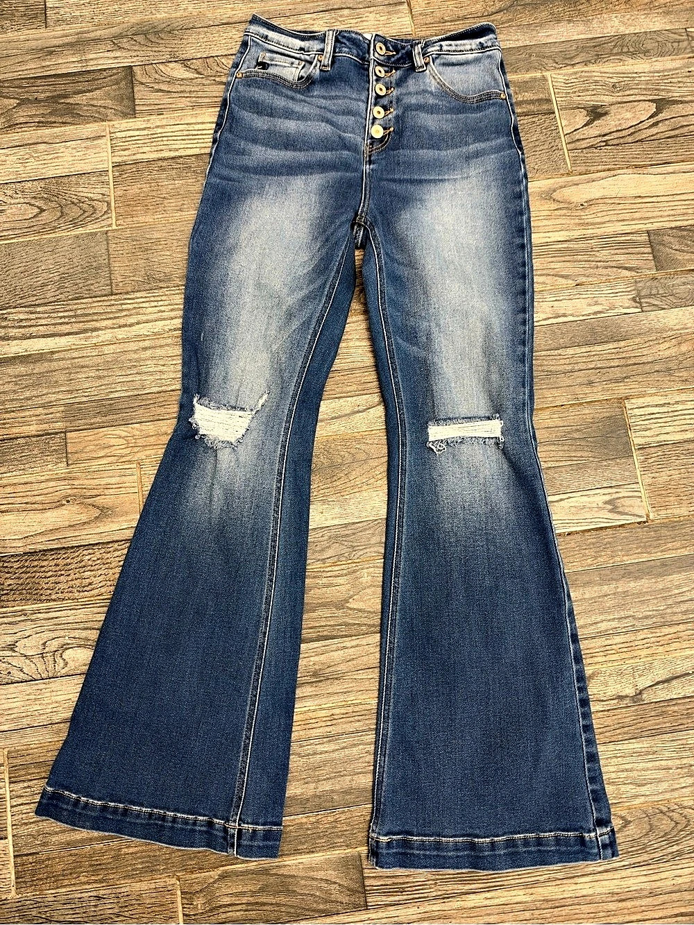 Kancan Petite Kancan flare jeans Flare Jeans in Blue Waist 27
